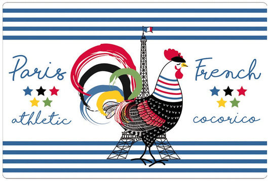 set da tavola french cocorico assortito, colore assortito, taglia 30 x 45. coordinato da tavola piegato con vista completa su sfondo neutro