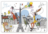 set da tavola la parisienne assortito, colore assortito, taglia 30 x 45. coordinato da tavola piegato con vista completa su sfondo neutro