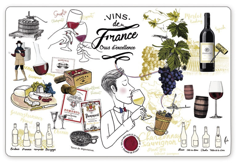 set da tavola cru d'excellence assortito, colore assortito, taglia 30 x 45. coordinato da tavola piegato con vista completa su sfondo neutro