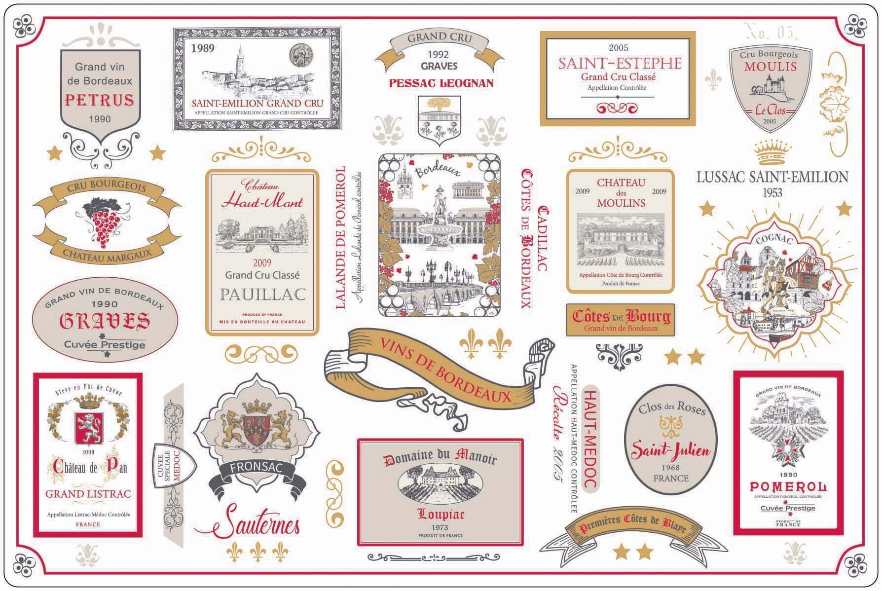 set da tavola multi-etiquettes bordeaux multico, colore multico, taglia 30 x 45. coordinato da tavola piegato con vista completa su sfondo neutro