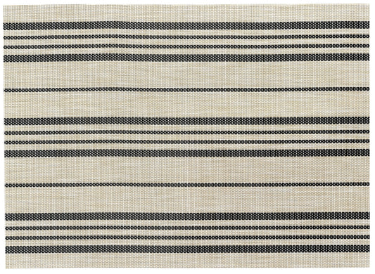 set da tavola sina naturale/nero, colore naturale/nero, taglia 33 x 45. coordinato da tavola piegato con vista completa su sfondo neutro