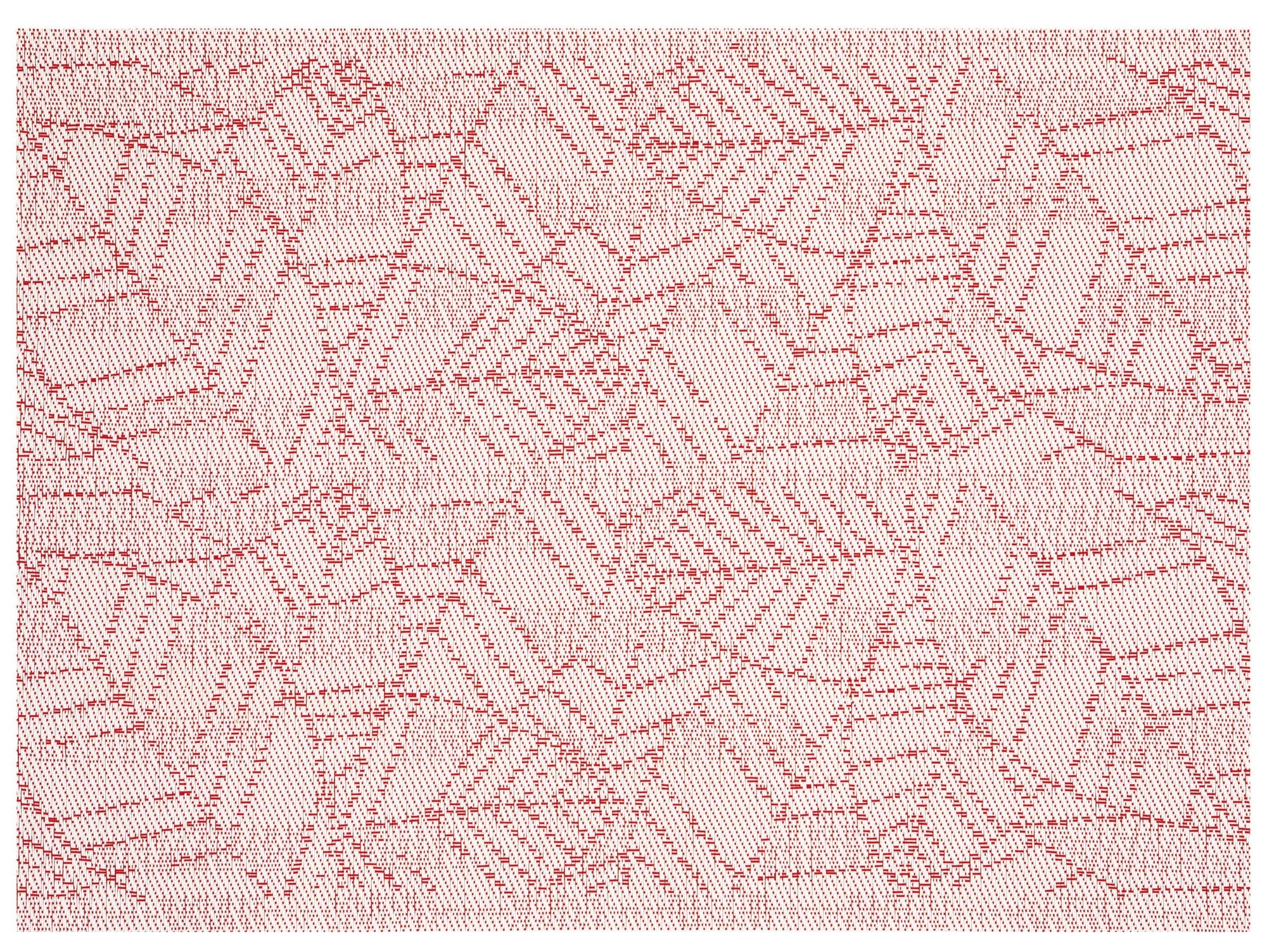 set da tavola gena rosso, colore rosso, taglia 33 x 45. coordinato da tavola piegato con vista completa su sfondo neutro