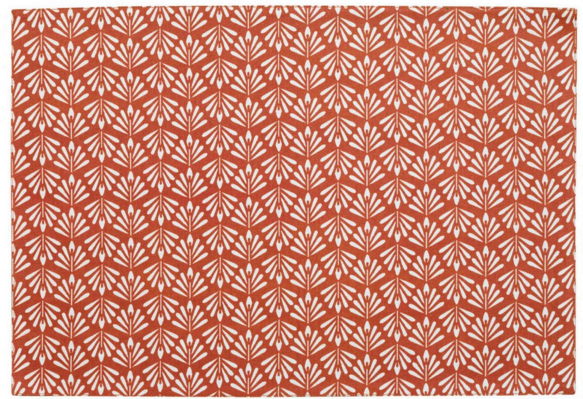 set da tavola cerato pompei marmellata, colore marmellata, taglia 33 x 48. coordinato da tavola piegato con vista completa su sfondo neutro