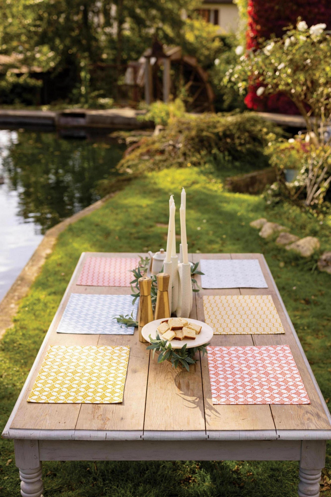 set da tavola rivestito riciclato fatou mais, colore mais, taglia 33 x 48. perfetto per apparecchiare con eleganza ogni giorno