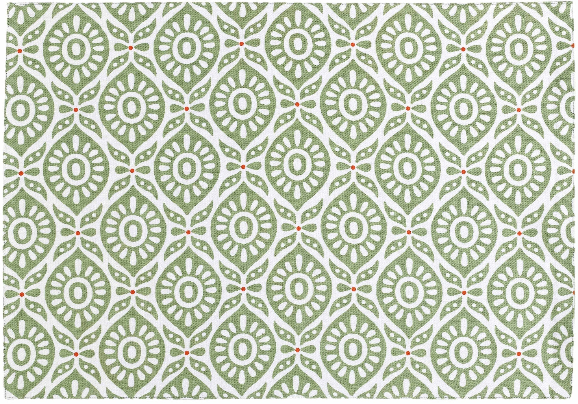 set da tavola rivestito riciclato citrus cactus, colore cactus, taglia 33 x 48. coordinato da tavola piegato con vista completa su sfondo neutro