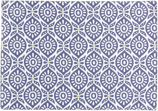 set da tavola rivestito riciclato citrus cobalto, colore cobalto, taglia 33 x 48. coordinato da tavola piegato con vista completa su sfondo neutro