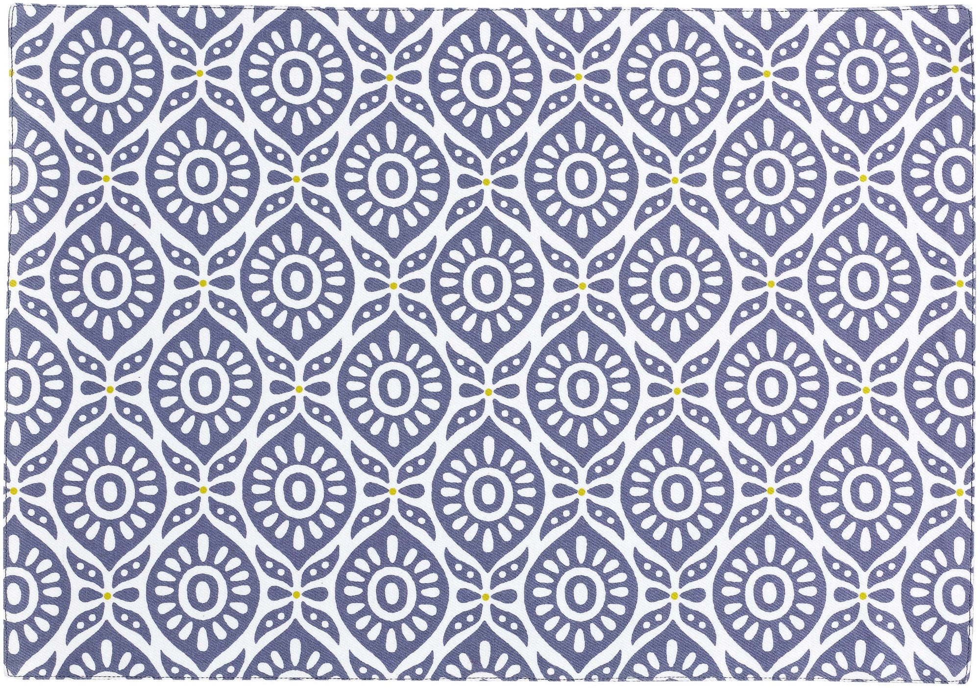 set da tavola rivestito riciclato citrus cobalto, colore cobalto, taglia 33 x 48. coordinato da tavola piegato con vista completa su sfondo neutro