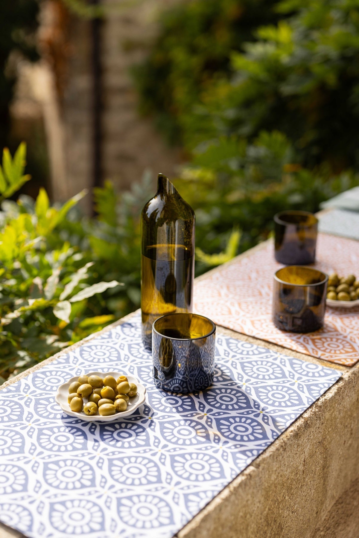 set da tavola rivestito riciclato citrus cobalto, colore cobalto, taglia 33 x 48. aggiunge stile e raffinatezza alla tavola