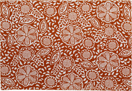 set da tavola rivestito riciclato kira rooibos, colore rooibos, taglia 33 x 48. coordinato da tavola piegato con vista completa su sfondo neutro