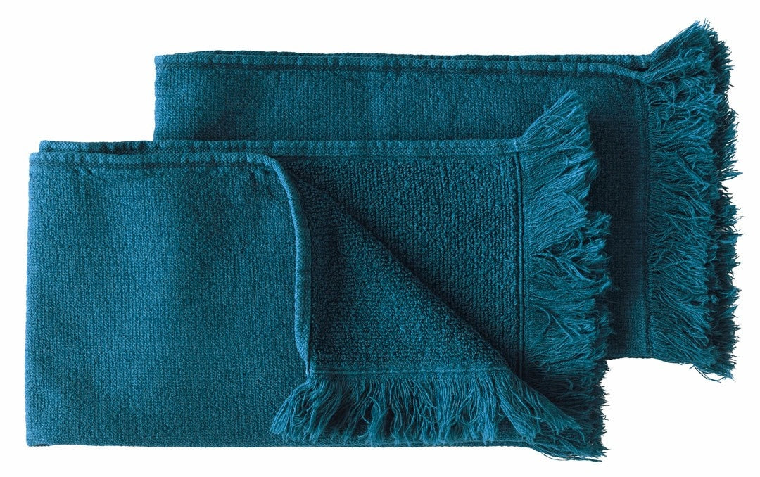 set di 2 asciugamani ospiti luna uragano, colore uragano, taglia 50 x 30. asciugamano ospite piegato elegantemente su fondo neutro