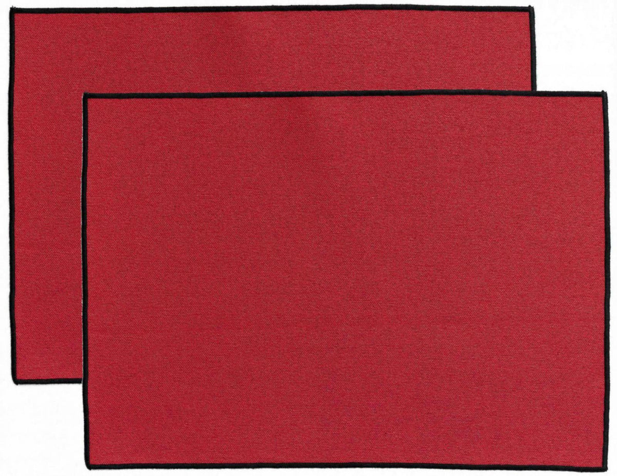 set di 2 tovagliette riciclate laora tango, colore tango, taglia 33 x 45. tovaglietta in tessuto naturale perfettamente disposta su tavolo in legno