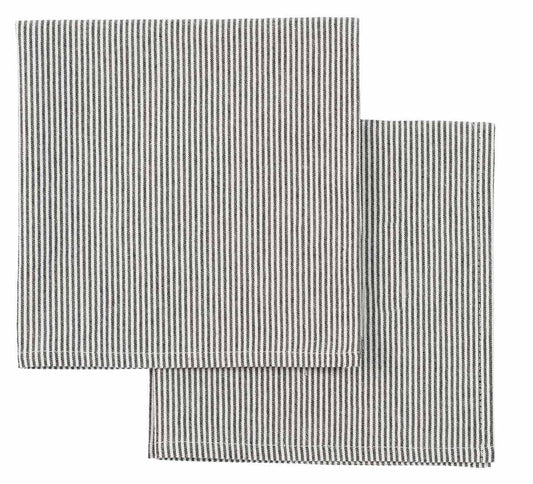 set di 2 tovaglioli finette caviar, colore finette caviar, taglia 40 x 40. tovagliolo piegato con cura su sfondo neutro, dettaglio tessuto e cuciture 1190