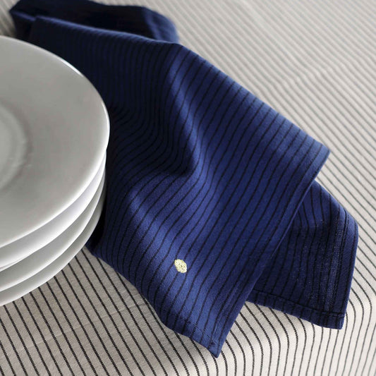 set di 2 tovaglioli leonie indaco, colore indaco, taglia 40 x 40. realizzato in 100% cotone bio, perfetto per una tavola elegante e curata