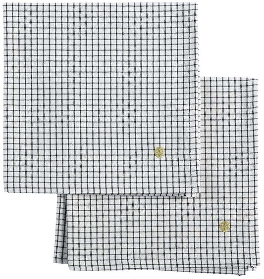 set di 2 tovaglioli gustave caviar, colore gustave caviar, taglia 40 x 40. tovagliolo piegato con cura su sfondo neutro, dettaglio tessuto e cuciture 1890