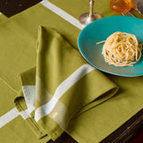 set di 2 tovaglioli la nonna pistacchio, colore pistacchio, taglia 45 x 45. realizzato in 100% cotone bio, perfetto per una tavola elegante e curata