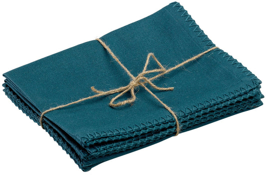 set di 4 tovagliette riciclate delia pavone, colore pavone, taglia 33 x 45. realizzata in 80% cotone riciclato 20% poliestere, unisce funzionalità e stile sulla tua tavola