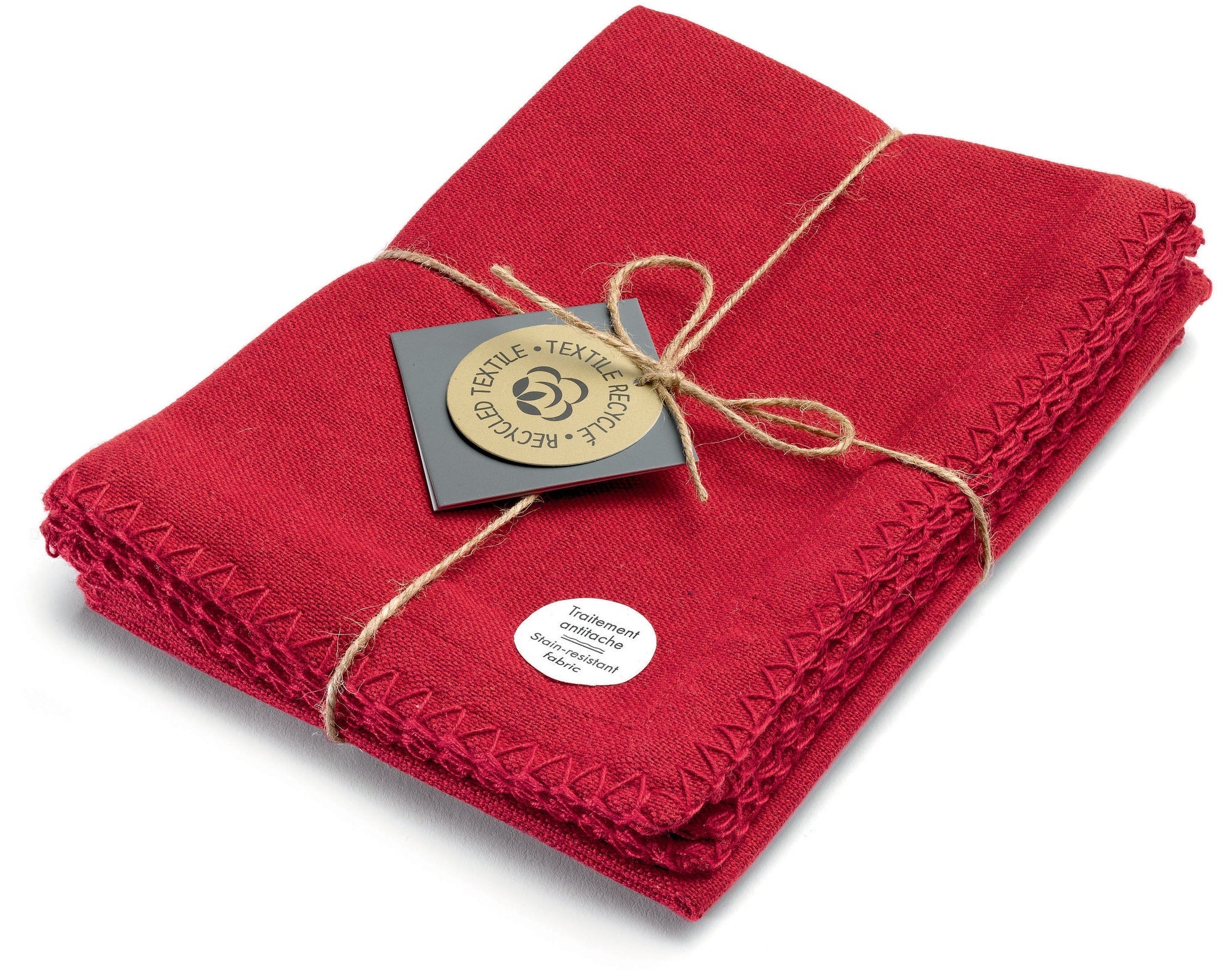 set di 4 tovagliette riciclate delia tango, colore tango, taglia 33 x 45. realizzata in 80% cotone riciclato 20% poliestere, unisce funzionalità e stile sulla tua tavola