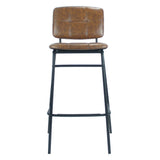 sgabello ross in ecopelle ruggine con gambe nere, vista ambientata accanto a bancone o isola