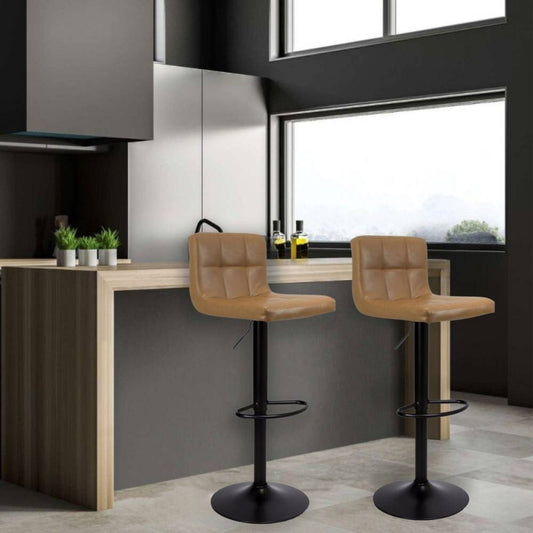 sgabello regolabile mosva colore ruggine con gambe nere opache, sgabello moderno per cucina, bar o penisola