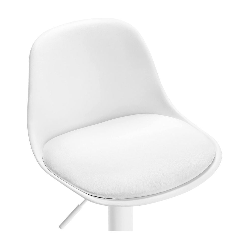 sgabello regolabile rand completamente bianco, design salvaspazio ideale per ambienti contemporanei