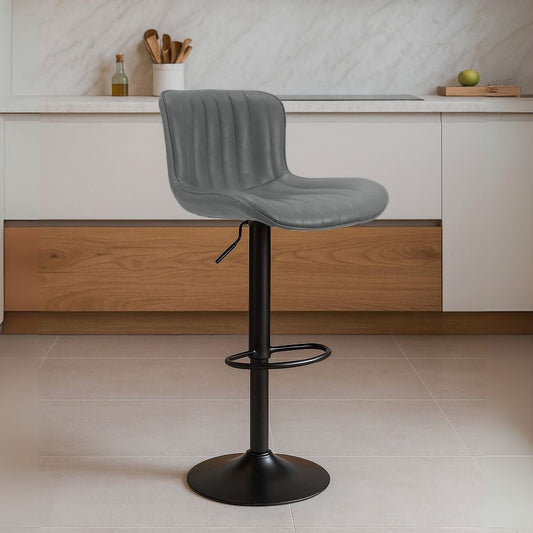 sgabello regolabile snas grigio scuro con piede nero, sgabello moderno per cucina, bar o penisola