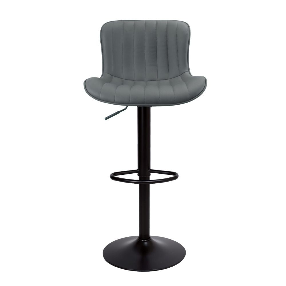 sgabello regolabile snas grigio scuro con piede nero, dettaglio della seduta imbottita o in legno