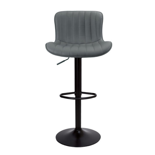 sgabello regolabile snas grigio scuro con piede nero, dettaglio della seduta imbottita o in legno