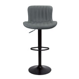 sgabello regolabile snas grigio scuro con piede nero, dettaglio della seduta imbottita o in legno