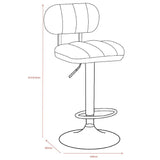 sgabello tati con seduta in ecopelle cammello e gamba in metallo nero, design salvaspazio ideale per ambienti contemporanei