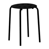 sgabello in metallo h2008 colore nero con gambe nere, sgabello moderno per cucina, bar o penisola