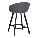 sgabello saki in tessuto nordic 15 grigio con gambe nere, vista ambientata accanto a bancone o isola