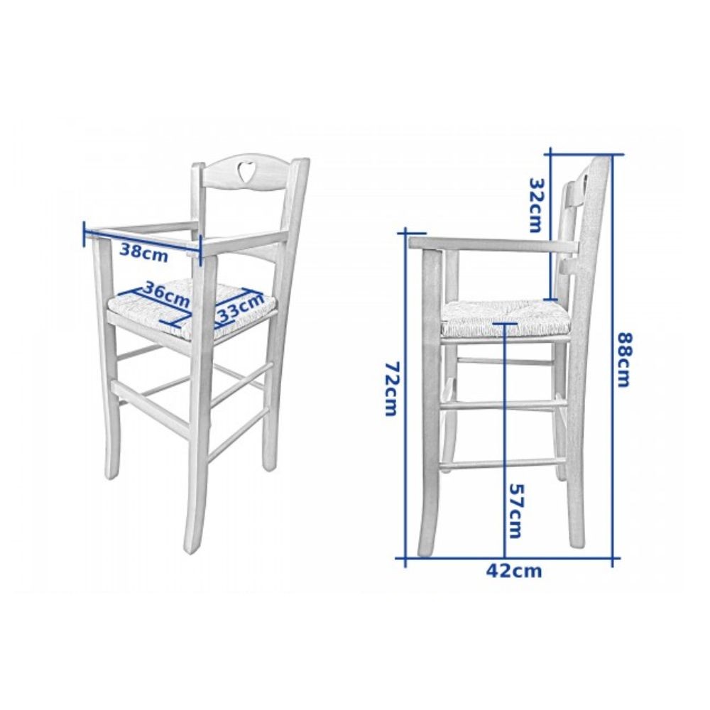 sediolone bimbo 708 legno noce e seduta paglia, struttura stabile in metallo o legno massello