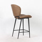 sgabello elice colore tortora vintage gambe in metallo colore nero, design salvaspazio ideale per ambienti contemporanei