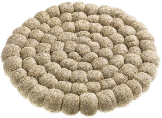 sottopentola riciclato brian naturale, colore naturale, taglia diamètre 20. realizzato in 100% lana riciclata, unisce resistenza e stile sulla tavola