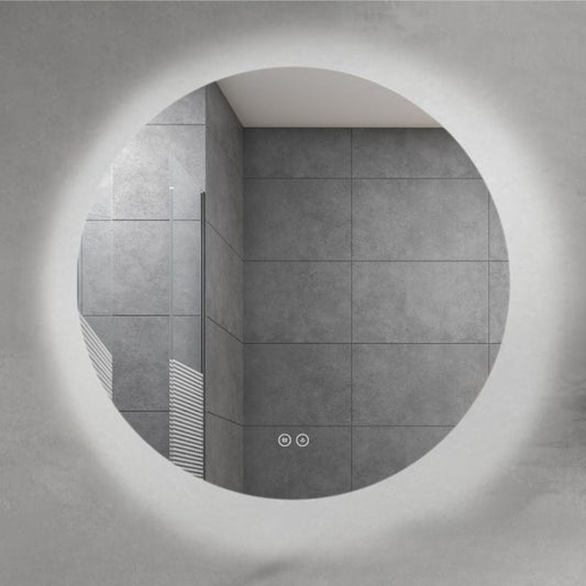 specchio smart rotondo yj-80a diametro 80 cm., specchiera moderna con cornice minimal per bagno