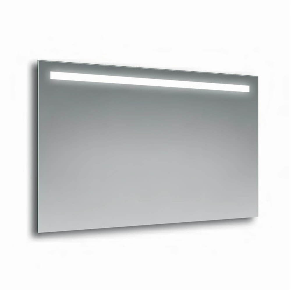 specchio edmonton 60x80 cm con fascia led, specchiera moderna con cornice minimal per bagno