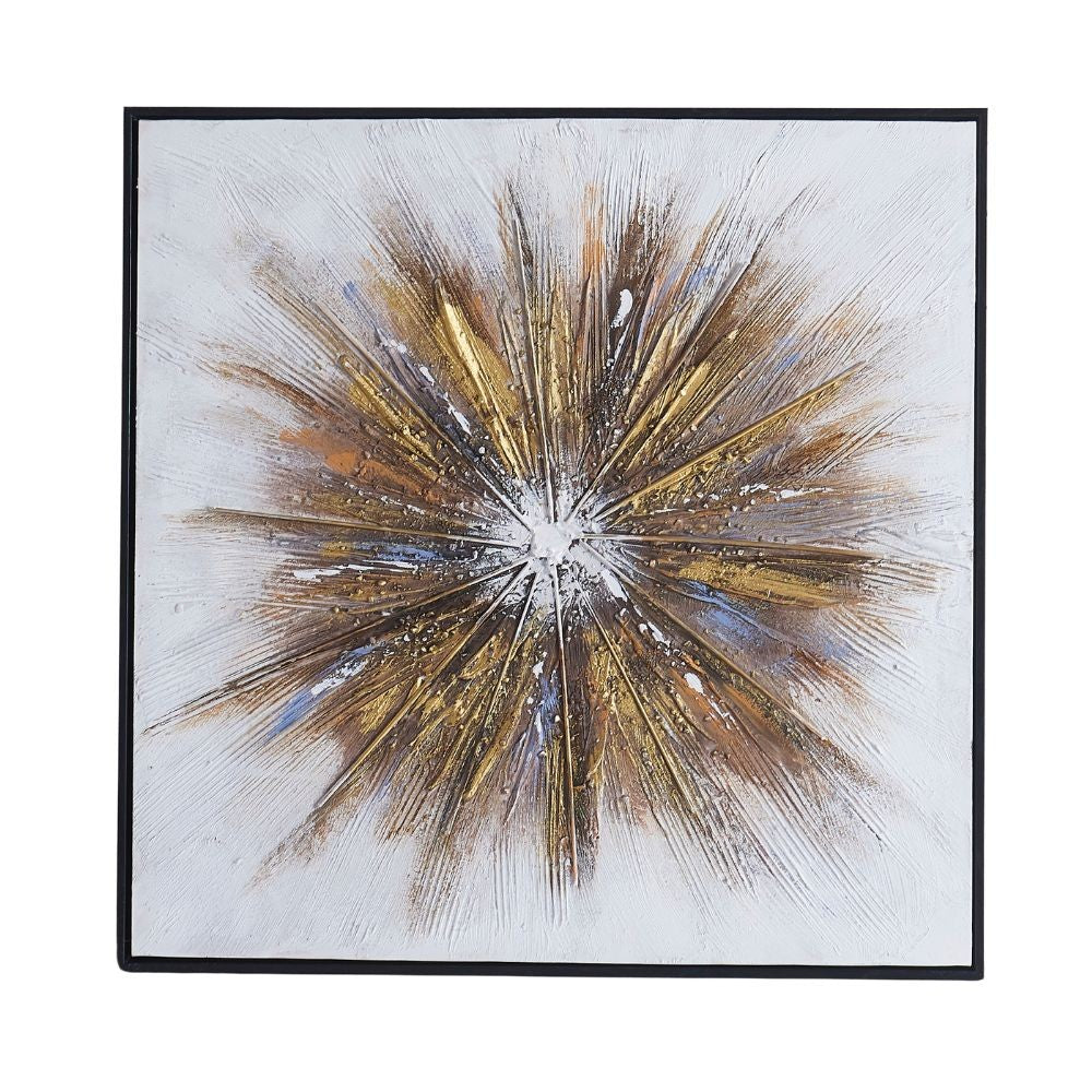 quadro astratto oro su tela con cornice nera quadro7, specchiera decorativa per soggiorno, ingresso o camera