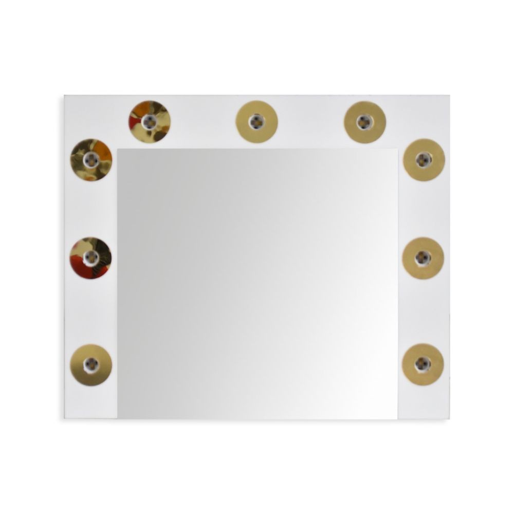 specchio trucco armin colore bianco con luci led lampadine non incluse, design creativo per ambienti unici e curati