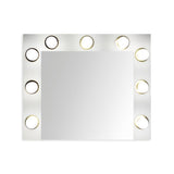 specchio trucco armin colore bianco con luci led lampadine non incluse, ambientazione d’arredo con il prodotto protagonista