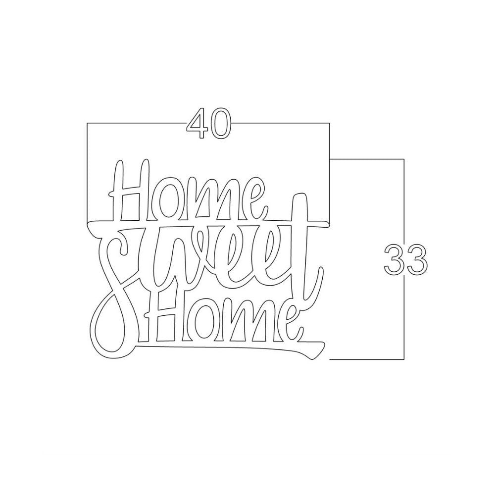 scritta decorativa home sweet home nero 40x33 cm mt192410, quadro moderno con cornice elegante per pareti raffinate