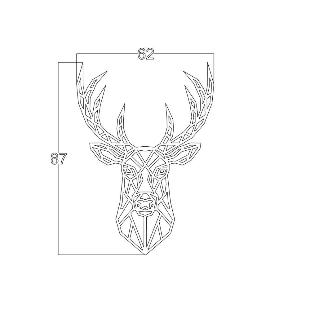 cornice decorativa cervo nero 62x87 cm mt192408, quadro moderno con cornice elegante per pareti raffinate