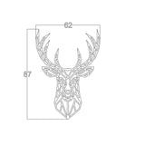 cornice decorativa cervo nero 62x87 cm mt192408, quadro moderno con cornice elegante per pareti raffinate