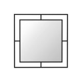 specchio quadrato corner con doppia cornice in metallo nero, specchiera decorativa per soggiorno, ingresso o camera