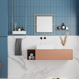 specchio quadrato corner con doppia cornice in metallo oro, quadro moderno con cornice elegante per pareti raffinate