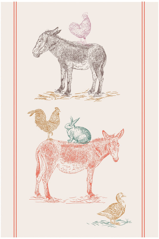 strofinaccio ferme ecru, colore ecru, taglia 48 x 72. strofinaccio piegato su fondo neutro per mostrare texture e finiture