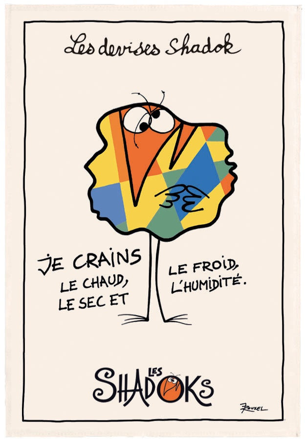 strofinaccio shadok craintif ecru, colore ecru, taglia 48 x 72. strofinaccio piegato su fondo neutro per mostrare texture e finiture