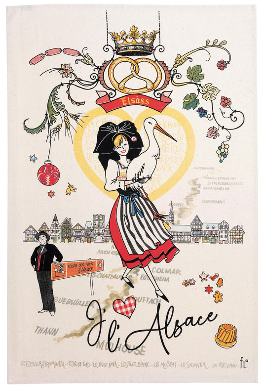 strofinaccio elsass ecru, colore ecru, taglia 48 x 72. strofinaccio piegato su fondo neutro per mostrare texture e finiture