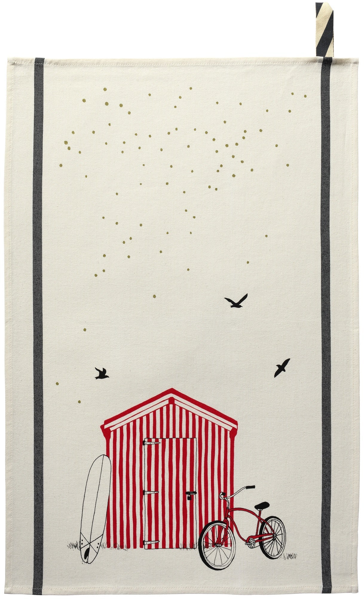 strofinaccio marinette ecru, colore ecru, taglia 50 x 70. strofinaccio piegato su fondo neutro per mostrare texture e finiture