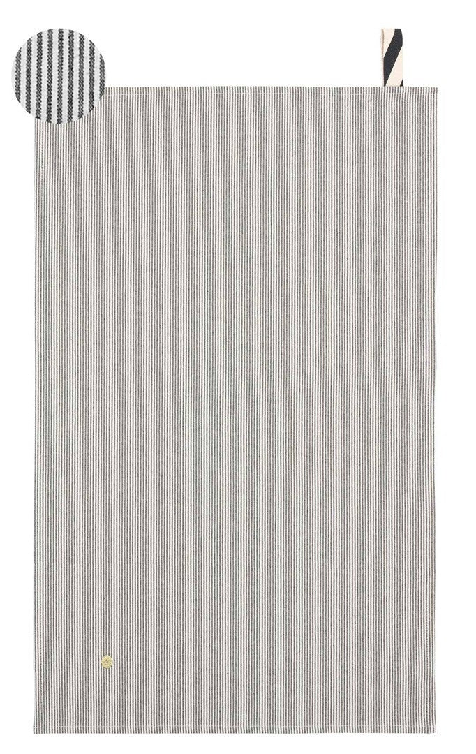 strofinaccio finette caviar, colore finette caviar, taglia 50 x 80. strofinaccio piegato su fondo neutro per mostrare texture e finiture