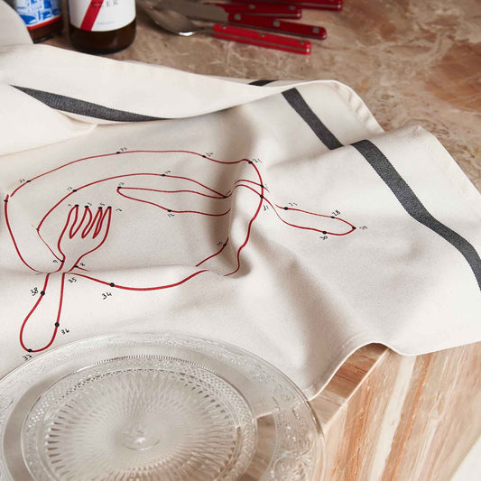 strofinaccio phil dinette ecru, colore ecru, taglia 50 x 70. confezionato in 100% cotone bio, assorbenza e resistenza per ogni esigenza in cucina